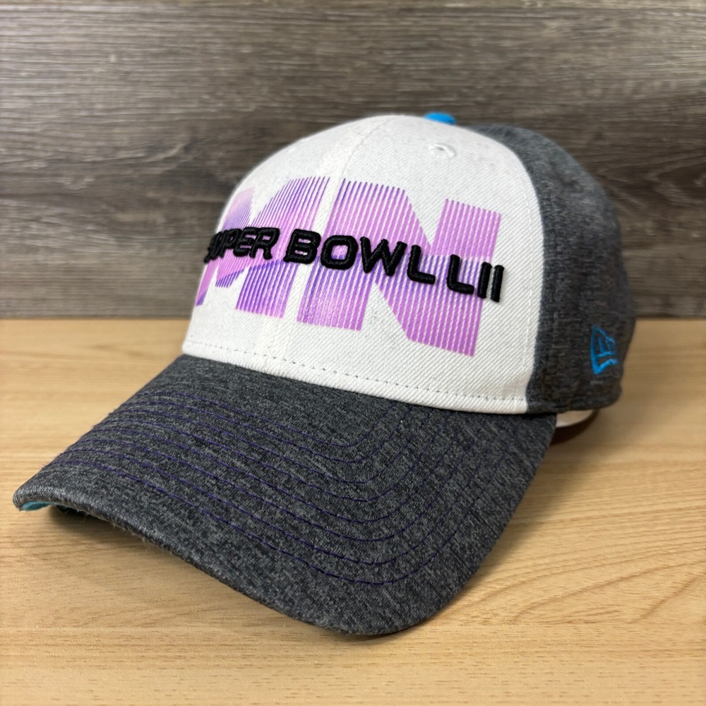 Super Bowl Hat Cap Strap Back Gray LII NFL Football Minnesota Adjustable New Era